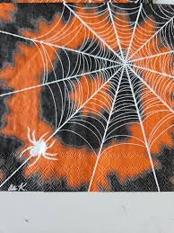 Halloween Tie Dye Web Cocktail Napkin