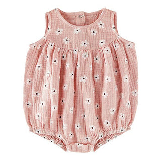 Short Sleeve Bubble Pink Floral 6-12mo - P2702-12