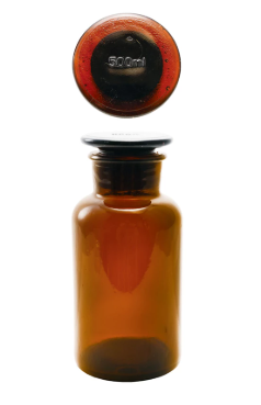 Glass Bottle 16oz with Stopper - Brown