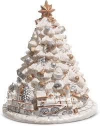 Animated Musical White Tree with Train 5.75"