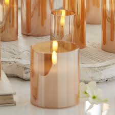 Gold Glass Ivory Pillar Candle 6 x 6