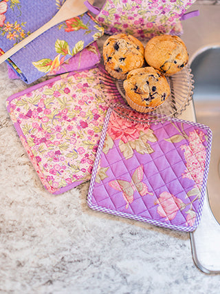 Lilac Patchwork Potholder Set