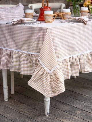 Cottage Gingham Breakfast Tablecloth - Straw