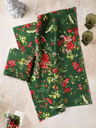 Graceful Garden Tea Towel Pine Green