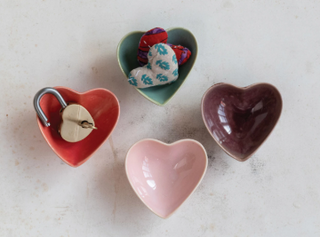 Stoneware Heart Shaped Dish - 4 colors