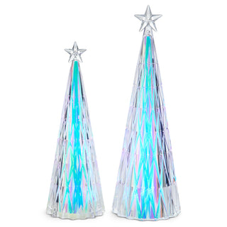 Lighted Iridescent Geometric Trees - Lg