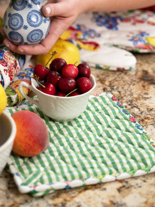 Fruit Basket Multi Patchwork Potholder Set of 2