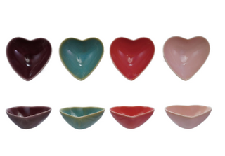 Stoneware Heart Shaped Dish - 4 colors