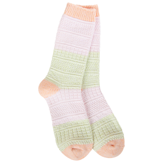 World's Softest Basket Crew OS Yellow/Peach/Pink