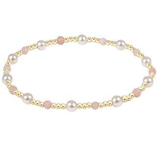 Extends- Pearl Sincerity 4mm Gem Bracelet - Pink Opal
