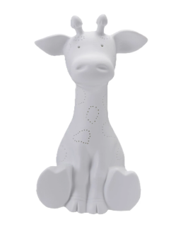 Stoneware Giraffe Shaped Lamp with Cut-Outs & inline Switch