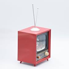 6"H Lighted Musical Amusements TV with Snow-Covered House & Rotating Santa's Sleigh