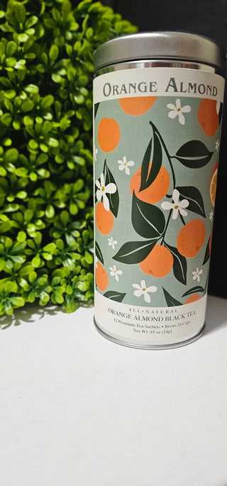 Tall Silver Tea Tin - Orange Almond