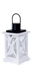 White Crisscross Lantern SM White w/ Black top