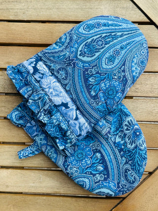 Inky Blue Patchwork Mini Mitt Set Of 2 Navy