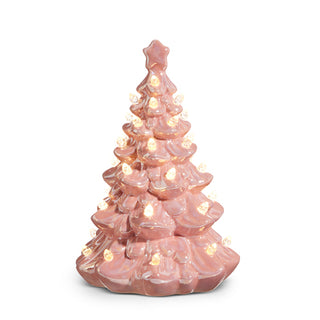 Lighted Pink Vintage Tree 8"