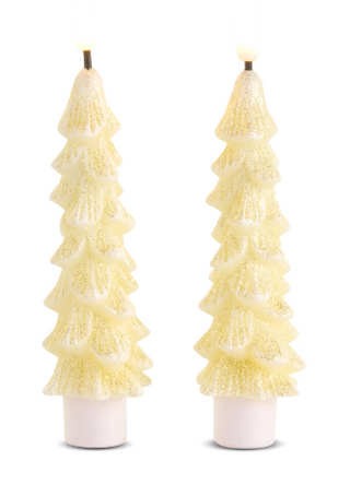 6" Glittered Gold Mini Tree Taper Candle