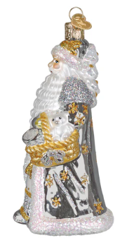 40358 Sterling Santa Ornament - OWC