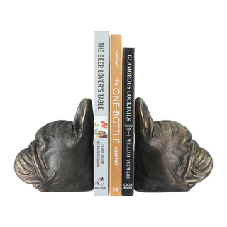 Dog Head Bookends with Antique Finish
