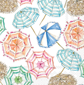 Coral Umbrella Pattern Cocktail Napkin