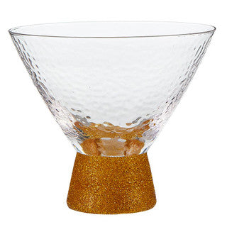 Hammered Martini- Gold Glass