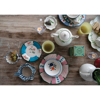 Hand-Painted Stoneware Plate with Lily of the Valley