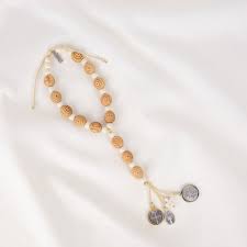 Blessings for your Home/Door Hanger Olive wood & White bead