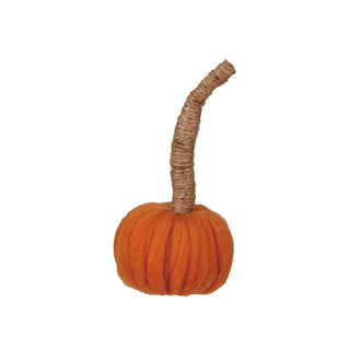 Wool Pumpkin w/ Jute Wrapped Stem (Orange)