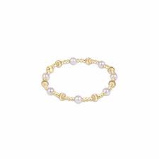 Dignity Sincerity Gold 5mm Bracelet - Pearl