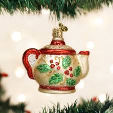 32247 Holly Teapot Orn.