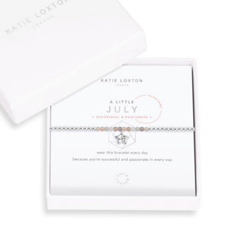 A Little Birthstone "July Sunstone" Sliver Bracelet