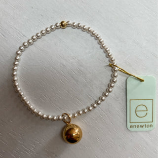 Pearl 3mm Gold Charm 10mm Bracelet