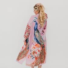Peacock Summer Kimono Lavender
