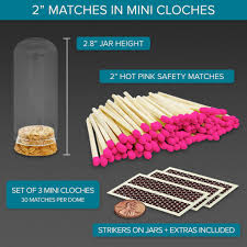 2" Matches + Mini Cloche - Hot Pink
