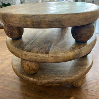 DF8016 9.75Ó Round Mango Wood Riser
