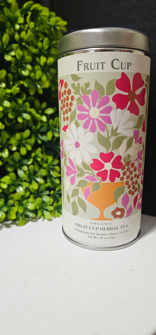 Tall Silver Tea Tin - Organic Fruit Cup