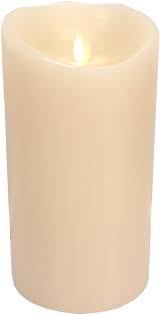 37069 Push Flame Ivory Pillar Candle