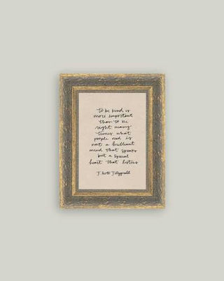 To Be Kind Framed Antique Print - 5x7