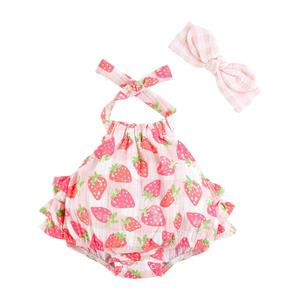 Strawberry Sunsuit & Headband Set 0-3m