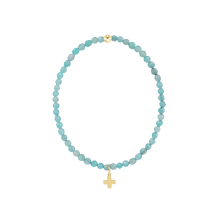 Signature Cross Gold Amazonite 3mm Bracelet