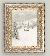 Winter Landscape Framed Antique Art 10"x8"