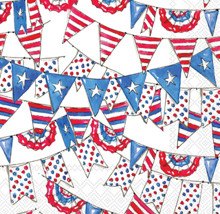 Patriotic Pennant Flag Cocktail Napkin