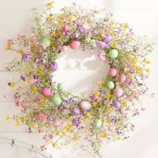 26Ó Wildflower & Pastel Egg Wreath W4106629
