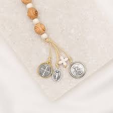 Blessings for your Home/Door Hanger Olive wood & White bead
