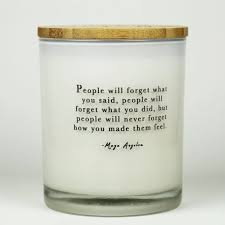 How You Made Them Feel Maya Angelou Quote Soy Candle -Vintage Moss