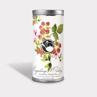 Tall Silver Tea Tin - Raspberry Boquet Tea