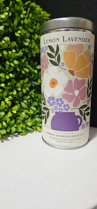 Tall Silver Tea Tin - Lemon Lavender