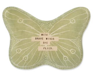 With Brave Wings She Flies Small Butterfly Decoupage Plate