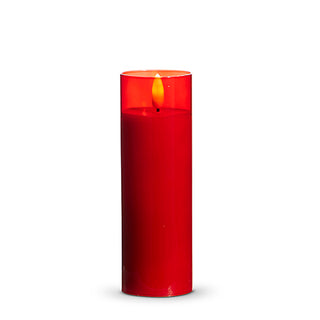 Red glass ivory pillar 2x6 Raz imports