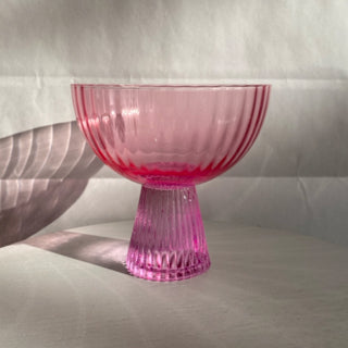 Coupe Glass- Light/Dark Pink